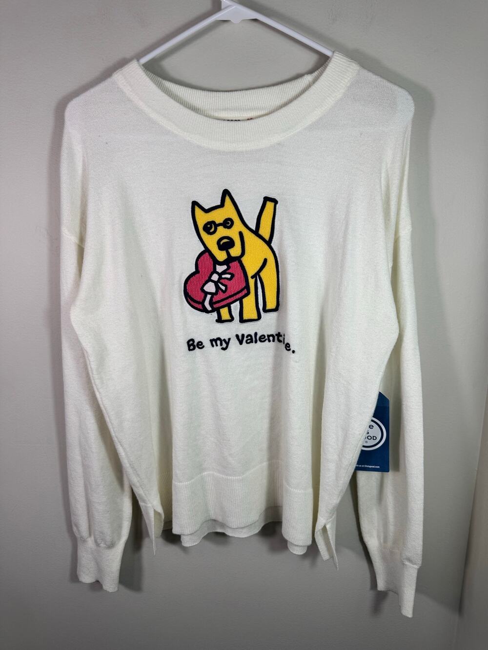 NWT Life Is Good Be My Valentine Long Sleeve Sweater Size Medium